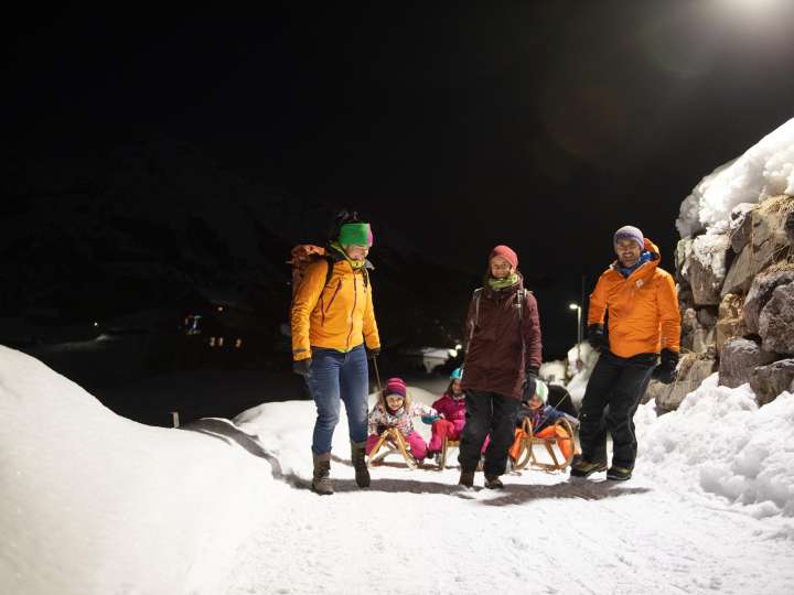 Abendschlitteln auf den Weissenbergen