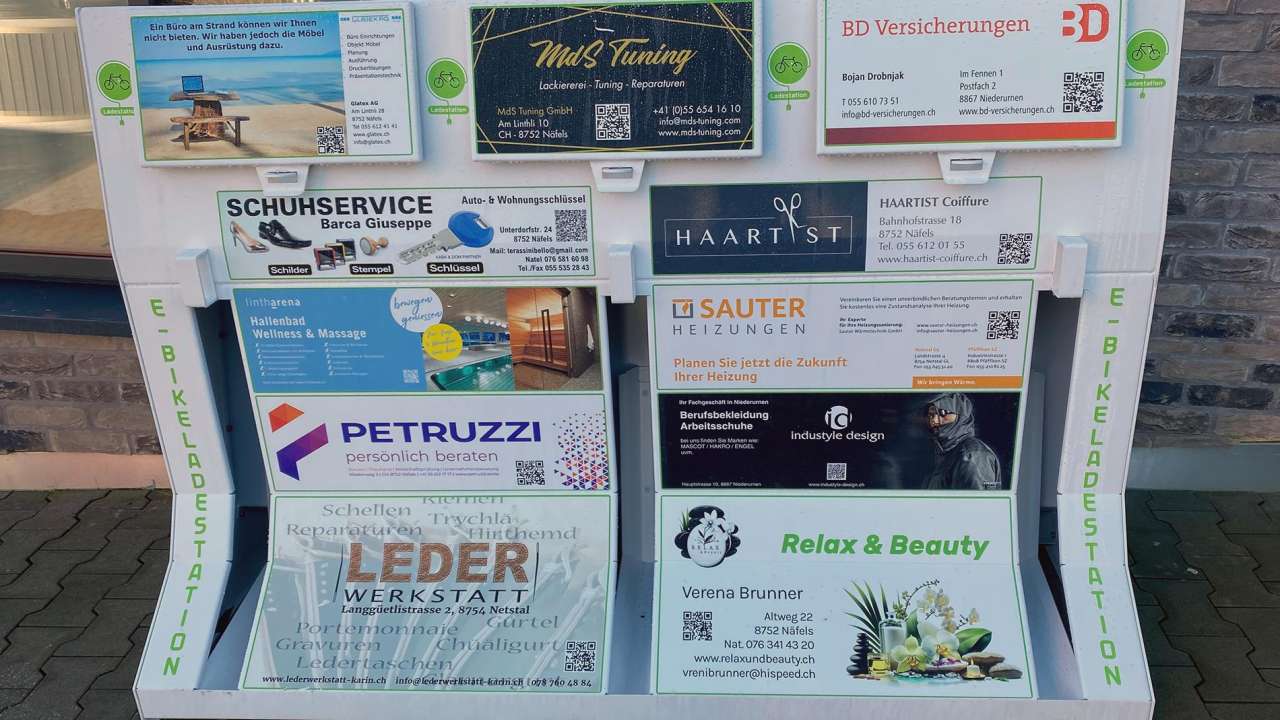 E-Bike Akkuladestation City Hotel Glarnerland